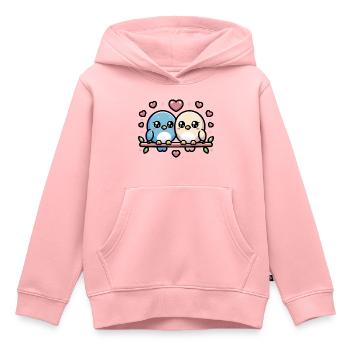 niedliche Turteltauben sitzen auf einem Ast - Kinder Premium Organic Hoodie - Rosa - Vorne - AI Model Kid Female (0cm)