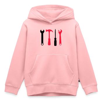 Icônes d’outils - Sweat Premium à capuche enfant bio - rose - Devant - AI Model Kid Female (0cm)