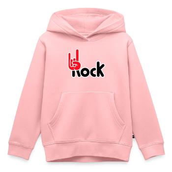 Heavy Metal Hard Rock Musique Cors Geste Logo - Sweat Premium à capuche enfant bio - rose - Devant - AI Model Kid Female (0cm)