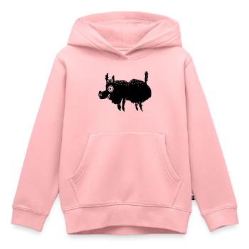 Sanglier - Sweat Premium à capuche enfant bio - rose - Devant - AI Model Kid Female (0cm)