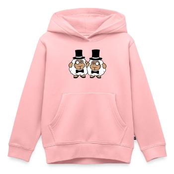 2 Schafe Herren Gentlemen Zylinder Hut Monokel Sir - Kinder Premium Organic Hoodie - Rosa - Vorne - AI Model Kid Female (0cm)