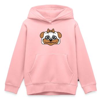 Dog Pug Girl Pretty Bow Woman Female - Kids Premium Organic Hoodie - rose - Front - AI Model Kid Female (0cm)