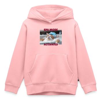 Mode spa chat - Sweat Premium à capuche enfant bio - rose - Devant - AI Model Kid Female (0cm)