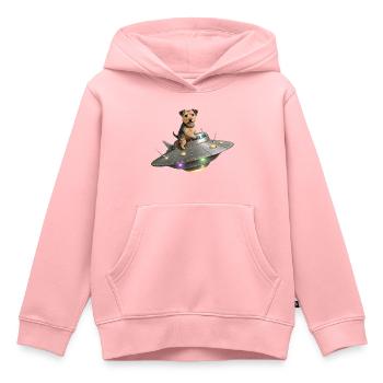 Space Terrier: Reise ins Unbekannte - Kinder Premium Organic Hoodie - Rosa - Vorne - AI Model Kid Female (0cm)
