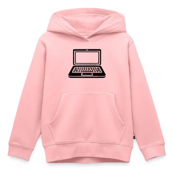 ordinateur portable - Sweat Premium à capuche enfant bio - rose - Devant - AI Model Kid Female (0cm)