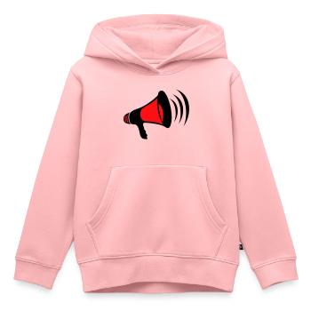 mega, megaphone, megaphone, demonstrate, call, cry - Kids Premium Organic Hoodie - rose - Front - AI Model Kid Female (0cm)