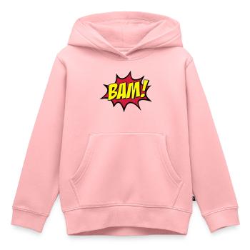 BAM ! - Sweat Premium à capuche enfant bio - rose - Devant - AI Model Kid Female (0cm)