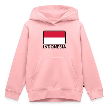 Drapeau national de l Indonésie - Sweat Premium à capuche enfant bio - rose - Devant - AI Model Kid Female (0cm)
