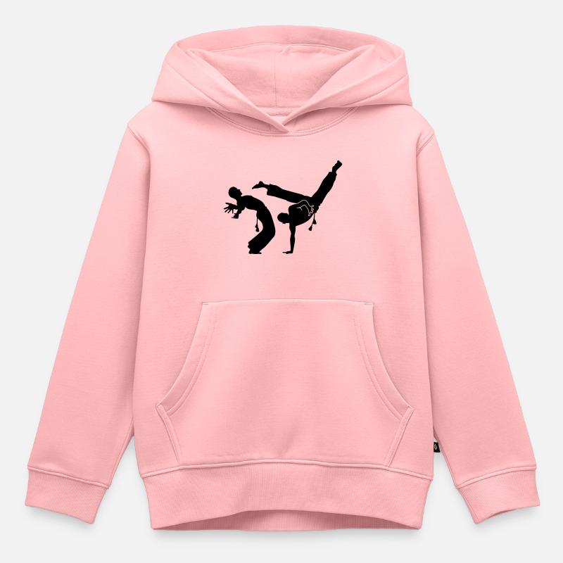 capoeira - Sweat Premium à capuche enfant bio - rose