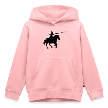 Chevalier - Sweat Premium à capuche enfant bio - rose - Devant - AI Model Kid Female (0cm)