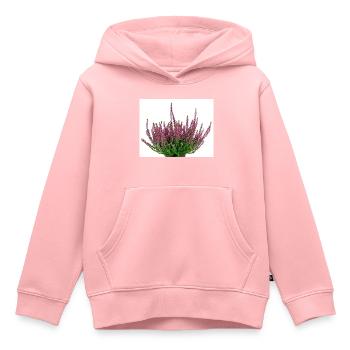 Païen. Heather Calluna vulgaris - Sweat Premium à capuche enfant bio - rose - Devant - AI Model Kid Female (0cm)