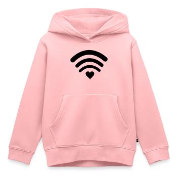 wlan liebe - Kinder Premium Organic Hoodie - Rosa - Vorne - AI Model Kid Female (0cm)