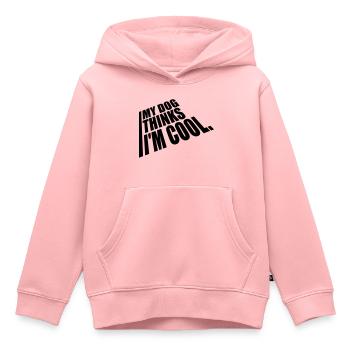Le chien pense dans la fraîcheur - Sweat Premium à capuche enfant bio - rose - Devant - AI Model Kid Female (0cm)
