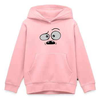 Visage comique confus sceptique - Sweat Premium à capuche enfant bio - rose - Devant - AI Model Kid Female (0cm)