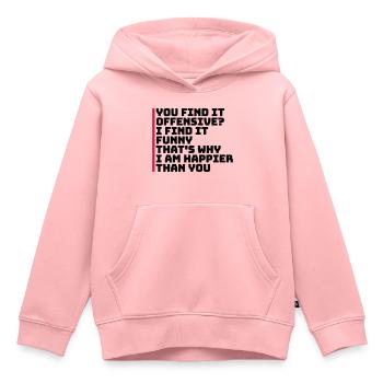 You find it offensive - Kinder Premium Organic Hoodie - Rosa - Vorne - AI Model Kid Female (0cm)