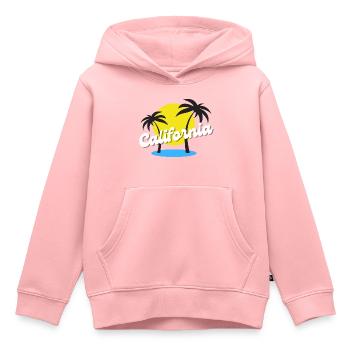 Palmen Kalifornien Urlaub - Kinder Premium Organic Hoodie - Rosa - Vorne - AI Model Kid Female (0cm)