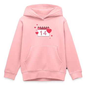 14. Februar, mehrere Herzen - Kinder Premium Organic Hoodie - Rosa - Vorne - AI Model Kid Female (0cm)
