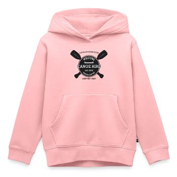 Kanuverleih Logo - Befreiung. - Kinder Premium Organic Hoodie - Rosa - Vorne - AI Model Kid Female (0cm)