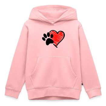 pfote herz - Kinder Premium Organic Hoodie - Rosa - Vorne - AI Model Kid Female (0cm)