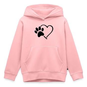 pfote herz - Kinder Premium Organic Hoodie - Rosa - Vorne - AI Model Kid Female (0cm)