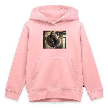 Niedliche Tiere chillen – Fledermaus - Kinder Premium Organic Hoodie - Rosa - Vorne - AI Model Kid Female (0cm)
