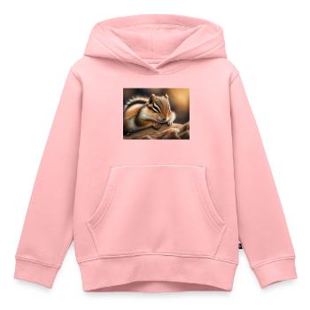 Niedliche Tiere im Winterschlaf – Streifenhörnchen - Kinder Premium Organic Hoodie - Rosa - Vorne - AI Model Kid Female (0cm)