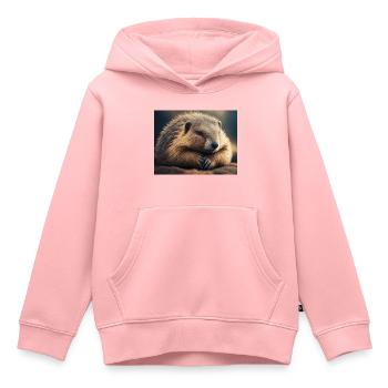 Niedliche Tiere im Winterschlaf – Murmeltier - Kinder Premium Organic Hoodie - Rosa - Vorne - AI Model Kid Female (0cm)