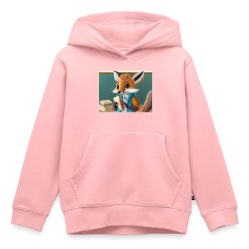 mignon petit renard démoniaque vie quotidienne – déjeuner - Sweat Premium à capuche enfant bio - rose - Devant - AI Model Kid Female (0cm)