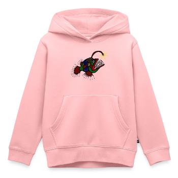 anglerFisch - Kinder Premium Organic Hoodie - Rosa - Vorne - AI Model Kid Female (0cm)