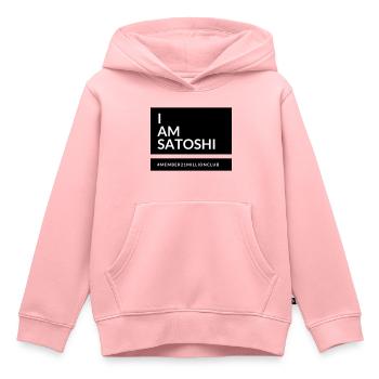 I am Satoshi - Kids Premium Organic Hoodie - rose - Front - AI Model Kid Female (0cm)