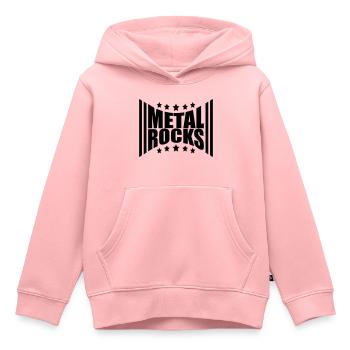 Heavy Metal Rocks Hard Rock Musik Text Sterne Logo - Kinder Premium Organic Hoodie - Rosa - Vorne - AI Model Kid Female (0cm)
