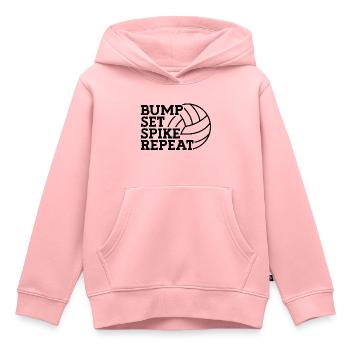 Bump, set, spike, repeat - volleyball design - Kinder Premium Organic Hoodie - Rosa - Vorne - AI Model Kid Female (0cm)