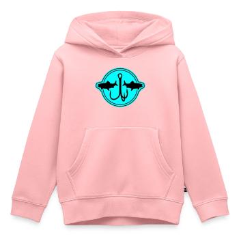 Symbole de pêche Hameçon - Sweat Premium à capuche enfant bio - rose - Devant - AI Model Kid Female (0cm)