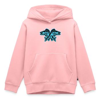 Brochet - Sweat Premium à capuche enfant bio - rose - Devant - AI Model Kid Female (0cm)