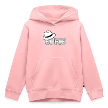 Prénom Elfie - Sweat Premium à capuche enfant bio - rose - Devant - AI Model Kid Female (0cm)