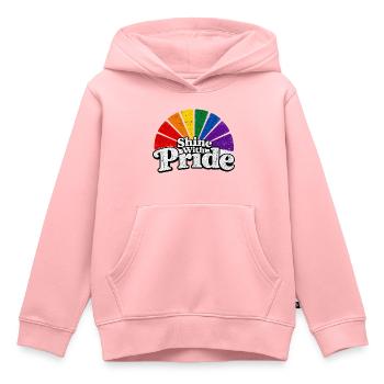 Shine With Pride LGBTQ Statement Retro CSD Fan - Kinder Premium Organic Hoodie - Rosa - Vorne - AI Model Kid Female (0cm)