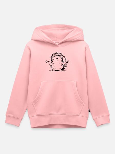 Igel Schulterzucken Geste - Kinder Premium Organic Hoodie - Rosa