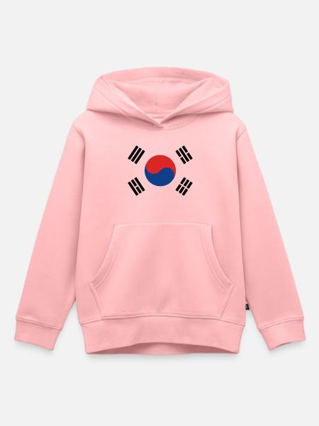 Corée du Sud - Sweat Premium à capuche enfant bio - rose