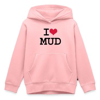 I boue de coeur - Sweat Premium à capuche enfant bio - rose - Devant - AI Model Kid Female (0cm)