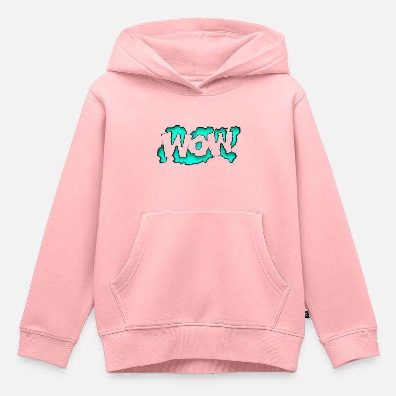 Graffity Text Art Wow ! - Sweat Premium à capuche enfant bio - rose