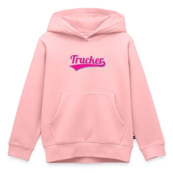 Logo du camionneur - Sweat Premium à capuche enfant bio - rose - Devant - AI Model Kid Female (0cm)
