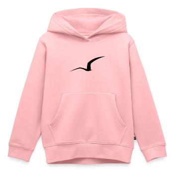 Mouette Silhouette - Sweat Premium à capuche enfant bio - rose - Devant - AI Model Kid Female (0cm)