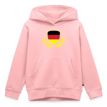 Deutschland Wappen Schild schwarz rot gold gelb - Kinder Premium Organic Hoodie - Rosa - Vorne - AI Model Kid Female (0cm)