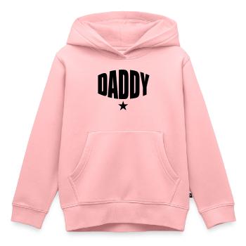 1 time DADDY - Kinder Premium Organic Hoodie - Rosa - Vorne - AI Model Kid Female (0cm)