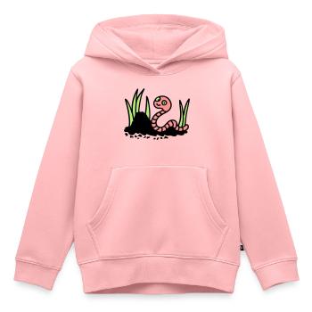 Regenwurm Erde - 3 - Kinder Premium Organic Hoodie - Rosa - Vorne - AI Model Kid Female (0cm)