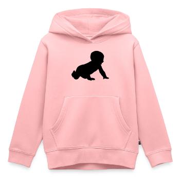 Silhouette de bébé - Sweat Premium à capuche enfant bio - rose - Devant - AI Model Kid Female (0cm)