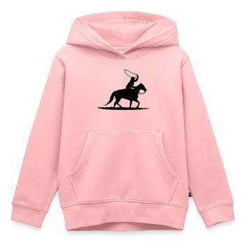westernreiter - Kinder Premium Organic Hoodie - Rosa - Vorne - AI Model Kid Female (0cm)