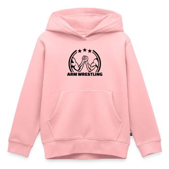 Armdrücken - Kinder Premium Organic Hoodie - Rosa - Vorne - AI Model Kid Female (0cm)