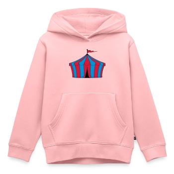 tente de cirque - Sweat Premium à capuche enfant bio - rose - Devant - AI Model Kid Female (0cm)