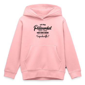 patenonkel spruch superkraefte - Kinder Premium Organic Hoodie - Rosa - Vorne - AI Model Kid Female (0cm)